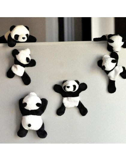 1Pc śliczne miękkie pluszowy magnes na lodówkę Panda naklejka na lodówkę kreskówki naklejka prezent pamiątka Home Decor akcesori