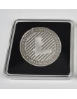 40mm złota moneta Bitcoin z akrylową prostokątna szkatułka Litecoin Eth XRP kryptowaluta metalowa moneta