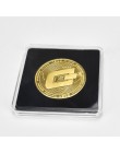 40mm złota moneta Bitcoin z akrylową prostokątna szkatułka Litecoin Eth XRP kryptowaluta metalowa moneta