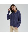 Wixra dzianiny Chunky nadwymiarowy sweter kobiet luźny jednolity, gruby O-Neck swetry swetry stylowe topy dla kobiet jesień zima