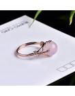 1PC nowa moda naturalny kryształowy pierścień rose quartz ametyst biżuteria kryształ kwarcowy party biżuteria DIY prezent para b