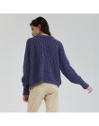 Wixra dzianiny Chunky nadwymiarowy sweter kobiet luźny jednolity, gruby O-Neck swetry swetry stylowe topy dla kobiet jesień zima