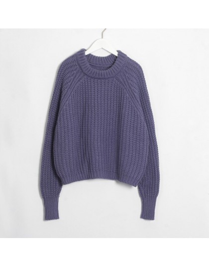 Wixra dzianiny Chunky nadwymiarowy sweter kobiet luźny jednolity, gruby O-Neck swetry swetry stylowe topy dla kobiet jesień zima