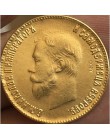 24-K pozłacane 1898-1911 rosja 10 rubli złota moneta kopia