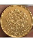 24-K pozłacane 1898-1911 rosja 10 rubli złota moneta kopia