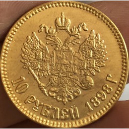 24-K pozłacane 1898-1911 rosja 10 rubli złota moneta kopia