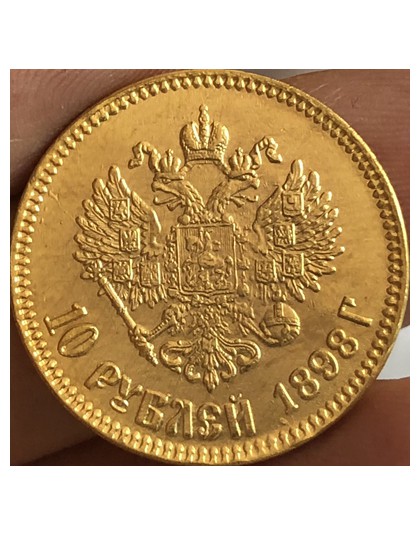 24-K pozłacane 1898-1911 rosja 10 rubli złota moneta kopia