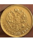 24-K pozłacane 1898-1911 rosja 10 rubli złota moneta kopia