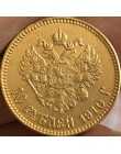 24-K pozłacane 1898-1911 rosja 10 rubli złota moneta kopia