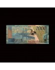 Rosja 2000 rubli kolor złota moneta banknot replika 24k złota folia pamiątkowy złoty banknot fałszywe pieniądze idealne rzemiosł
