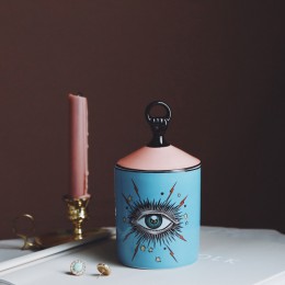 Piękny Design wielkie oczy słoik ręce z pokrywkami ceramiczne dekoracyjne puszki świecznik puszki do przechowywania strona główn