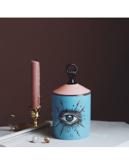 Piękny Design wielkie oczy słoik ręce z pokrywkami ceramiczne dekoracyjne puszki świecznik puszki do przechowywania strona główn