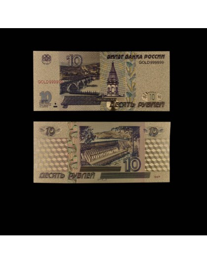 Rosja 2000 rubli kolor złota moneta banknot replika 24k złota folia pamiątkowy złoty banknot fałszywe pieniądze idealne rzemiosł