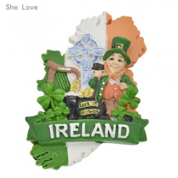 Ona kocha ręcznie malowane irlandia 3D magnes na lodówkę z żywicy lodówka turystyka pamiątka kolekcje prezent