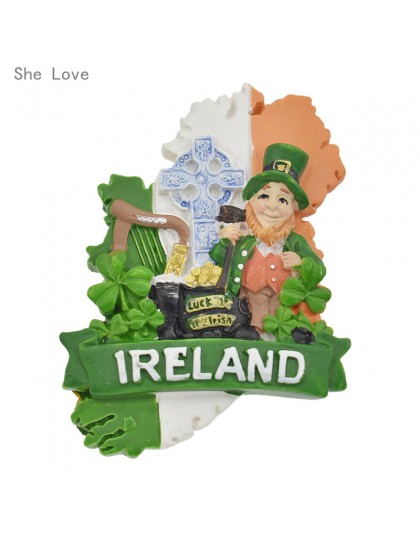 Ona kocha ręcznie malowane irlandia 3D magnes na lodówkę z żywicy lodówka turystyka pamiątka kolekcje prezent