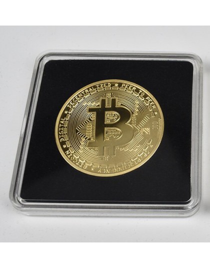 Pozłacane Bitcoin Bit moneta Litecoin marszczyć upamiętnienie metalowa moneta przezroczyste opakowanie akrylowe monety