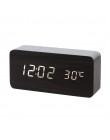 LED budzik drewniany zegarek stół sterowanie głosem cyfrowy drewno Despertador elektroniczny pulpit USB/AAA zasilany zegary wyst