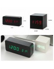 LED budzik drewniany zegarek stół sterowanie głosem cyfrowy drewno Despertador elektroniczny pulpit USB/AAA zasilany zegary wyst