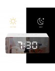 Lustrzany budzik led zegar cyfrowy zegar drzemki obudź światło elektroniczny wyświetlacz temperatury w dużym czasie zegar dekora