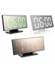 Cyfrowy budzik lustrzany zegar LED wielofunkcyjne wyświetlanie czasu drzemki noc LCD lampa biurkowa pulpit budzik kabel USB