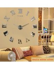 Promocja nowy home decor duże rzymskie lustro moda nowoczesne zegary kwarcowe salon diy ściana naklejka zegar zegarek darmowa wy