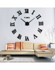 Promocja nowy home decor duże rzymskie lustro moda nowoczesne zegary kwarcowe salon diy ściana naklejka zegar zegarek darmowa wy
