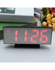 Cyfrowy budzik lustrzany zegar LED wielofunkcyjne wyświetlanie czasu drzemki noc LCD lampa biurkowa pulpit budzik kabel USB