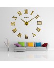 Promocja nowy home decor duże rzymskie lustro moda nowoczesne zegary kwarcowe salon diy ściana naklejka zegar zegarek darmowa wy