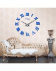 Promocja nowy home decor duże rzymskie lustro moda nowoczesne zegary kwarcowe salon diy ściana naklejka zegar zegarek darmowa wy