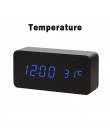 LED budzik drewniany zegarek stół sterowanie głosem cyfrowy drewno Despertador elektroniczny pulpit USB/AAA zasilany zegary wyst