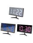 Cyfrowy budzik lustrzany zegar LED wielofunkcyjne wyświetlanie czasu drzemki noc LCD lampa biurkowa pulpit budzik kabel USB