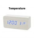 LED budzik drewniany zegarek stół sterowanie głosem cyfrowy drewno Despertador elektroniczny pulpit USB/AAA zasilany zegary wyst