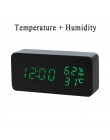 LED budzik drewniany zegarek stół sterowanie głosem cyfrowy drewno Despertador elektroniczny pulpit USB/AAA zasilany zegary wyst
