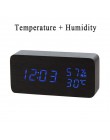 LED budzik drewniany zegarek stół sterowanie głosem cyfrowy drewno Despertador elektroniczny pulpit USB/AAA zasilany zegary wyst