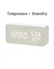 LED budzik drewniany zegarek stół sterowanie głosem cyfrowy drewno Despertador elektroniczny pulpit USB/AAA zasilany zegary wyst