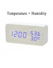 LED budzik drewniany zegarek stół sterowanie głosem cyfrowy drewno Despertador elektroniczny pulpit USB/AAA zasilany zegary wyst