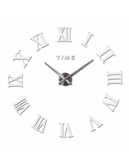 Promocja nowy home decor duże rzymskie lustro moda nowoczesne zegary kwarcowe salon diy ściana naklejka zegar zegarek darmowa wy