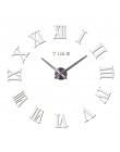 Promocja nowy home decor duże rzymskie lustro moda nowoczesne zegary kwarcowe salon diy ściana naklejka zegar zegarek darmowa wy