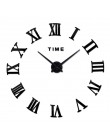 Promocja nowy home decor duże rzymskie lustro moda nowoczesne zegary kwarcowe salon diy ściana naklejka zegar zegarek darmowa wy