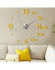 3D DIY duży zegar ścienny nowoczesny Design cichy, ścienny zegar z naklejkami lustro akrylowe samoprzylepne zegary ścienne salon