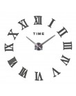 Promocja nowy home decor duże rzymskie lustro moda nowoczesne zegary kwarcowe salon diy ściana naklejka zegar zegarek darmowa wy