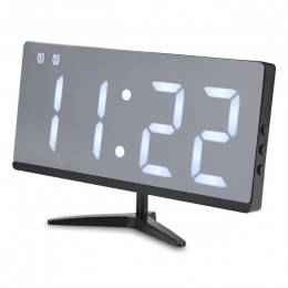 Cyfrowy budzik lustrzany zegar LED wielofunkcyjne wyświetlanie czasu drzemki noc LCD lampa biurkowa pulpit budzik kabel USB