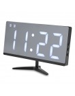 Cyfrowy budzik lustrzany zegar LED wielofunkcyjne wyświetlanie czasu drzemki noc LCD lampa biurkowa pulpit budzik kabel USB