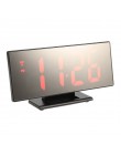 Cyfrowy budzik lustrzany zegar LED wielofunkcyjne wyświetlanie czasu drzemki noc LCD lampa biurkowa pulpit budzik kabel USB