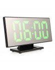 Cyfrowy budzik lustrzany zegar LED wielofunkcyjne wyświetlanie czasu drzemki noc LCD lampa biurkowa pulpit budzik kabel USB