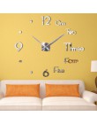 3D DIY duży zegar ścienny nowoczesny Design cichy, ścienny zegar z naklejkami lustro akrylowe samoprzylepne zegary ścienne salon