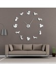 DIY jamnik Wall Art wiener-pies szczeniaczek Pet bezramowe gigantyczny zegar ścienny z lustrzany efekt kiełbasa pies duży zegar 