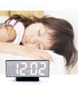 Cyfrowy budzik zegar lustrzany LED wielofunkcyjny wyświetlanie czasu temperatury na stolik nocny biurko