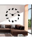 DIY jamnik Wall Art wiener-pies szczeniaczek Pet bezramowe gigantyczny zegar ścienny z lustrzany efekt kiełbasa pies duży zegar 