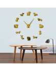 DIY jamnik Wall Art wiener-pies szczeniaczek Pet bezramowe gigantyczny zegar ścienny z lustrzany efekt kiełbasa pies duży zegar 